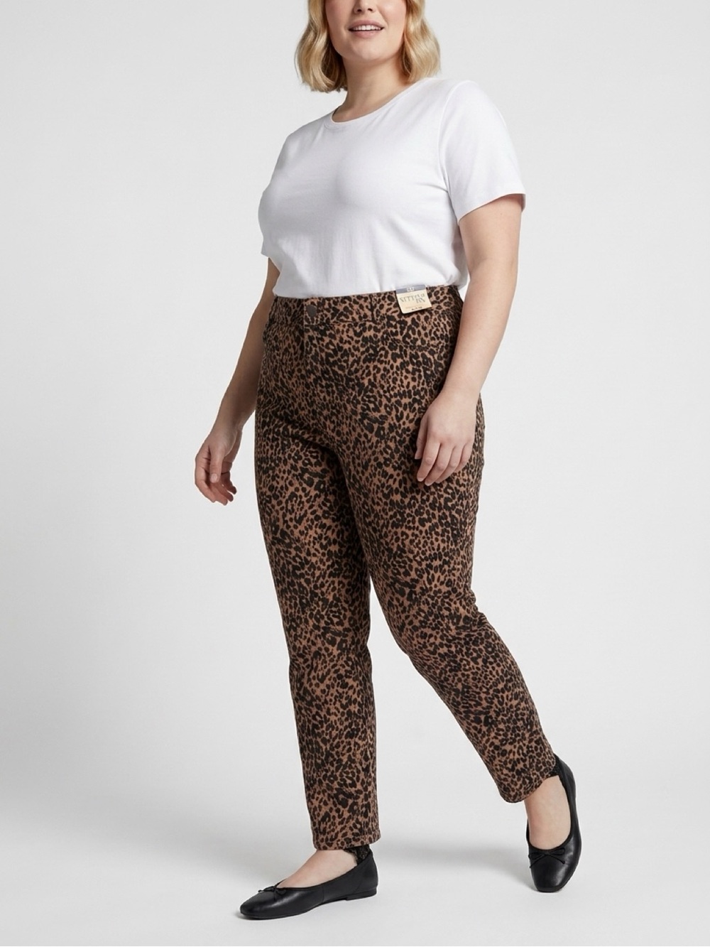 Terra & Sky Brown and Black Leopard Straight Leg Jeans - Picture 2 of 8